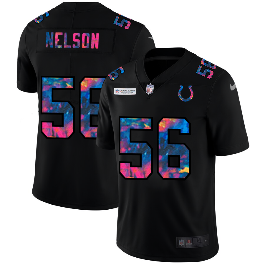 NFL Indianapolis Colts #56 Quenton Nelson Men Nike MultiColor Black 2020  Crucial Catch Vapor Untouchable Limited Jersey->indianapolis colts->NFL Jersey